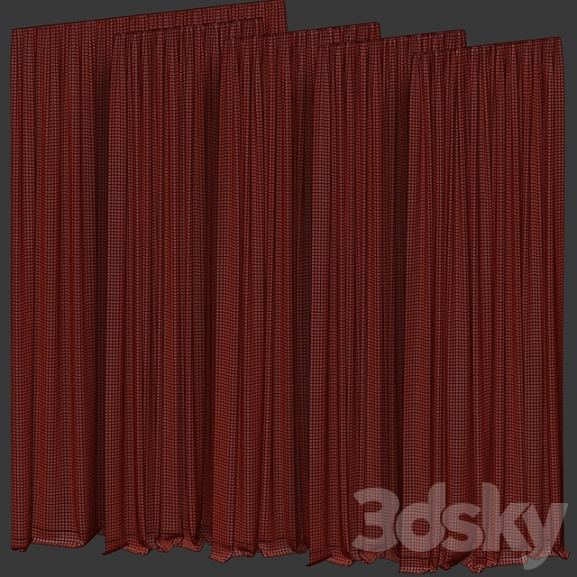 A collection of curtains with tulle. 3DSMax File - thumbnail 5