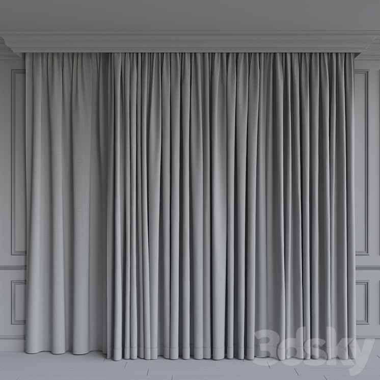 A set of curtains 12. Beige gamma 3DS Max - thumbnail 2