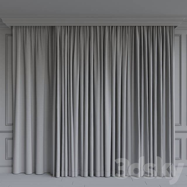 A set of curtains 12. Beige gamma 3DSMax File - thumbnail 2