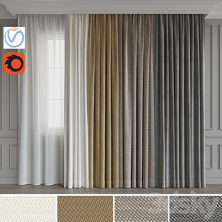 A set of curtains 13 3DS Max - thumbnail 1