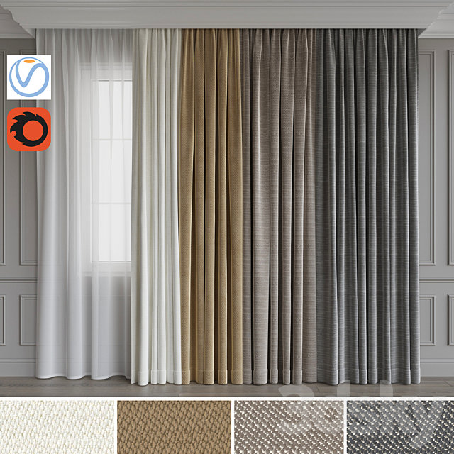 A set of curtains 13 3DSMax File - thumbnail 1