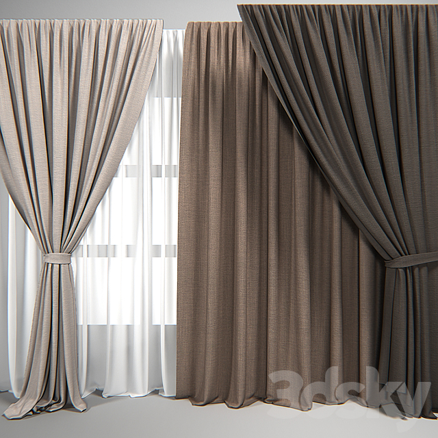 A set of curtains 3ds Max - thumbnail 1