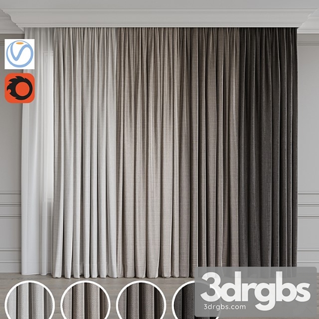 A Set Of Curtains 75 3dsmax Download - thumbnail 1