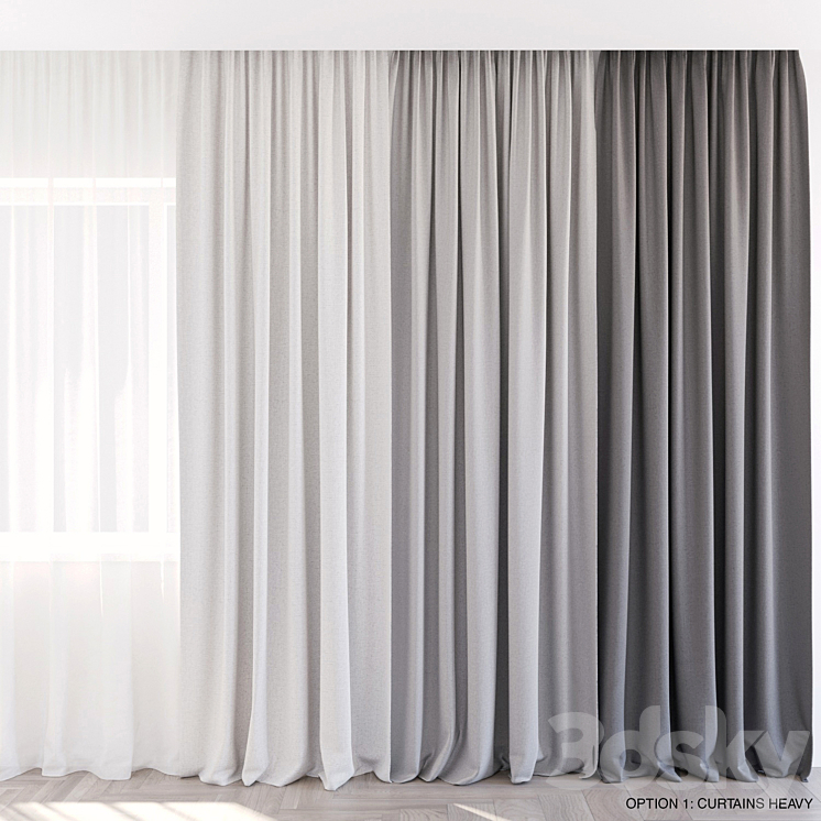 A set of curtains \/ drapes 3DS Max - thumbnail 2