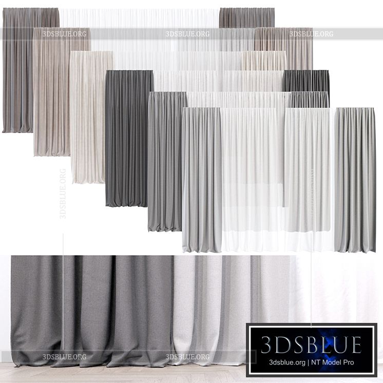 A set of curtains \/ drapes 3DS Max - thumbnail 3