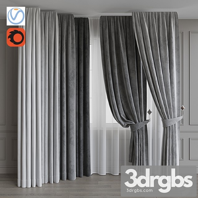 A set of curtains from velvet 36. gray range - thumbnail 1