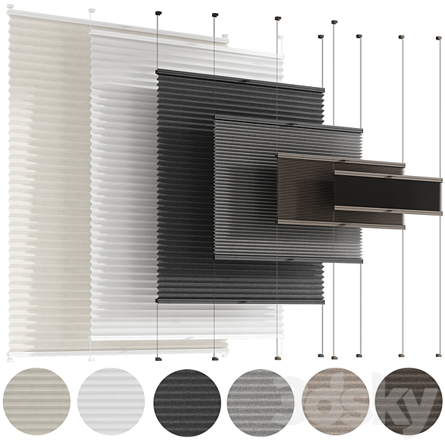 Animated pleated curtains 3DS Max Model - thumbnail 5