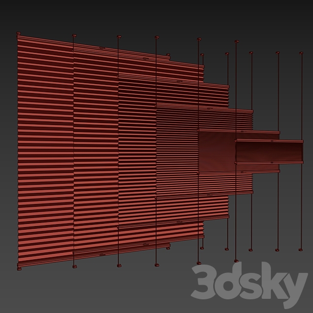 Animated pleated curtains 3DS Max Model - thumbnail 6