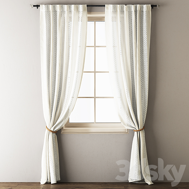 Anthropologie Lace Curtains 3DS Max Model - thumbnail 3