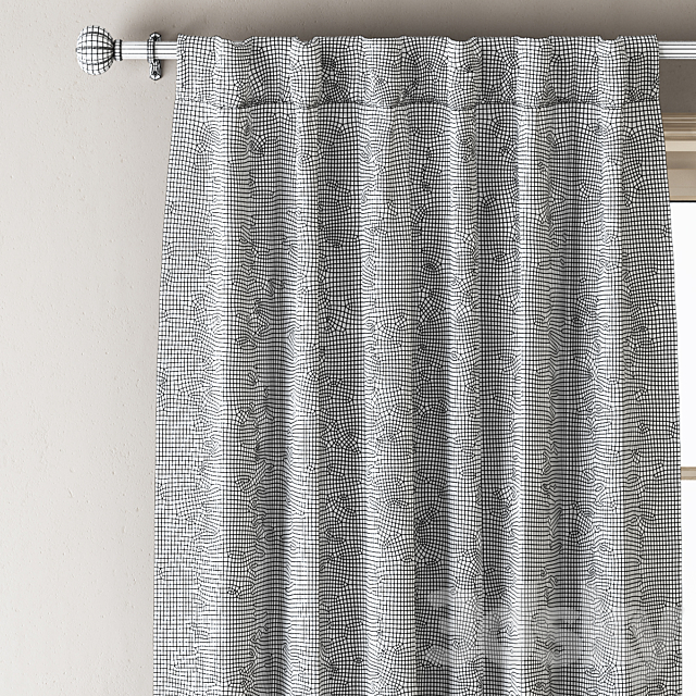 Anthropologie Lace Curtains 3DS Max Model - thumbnail 5