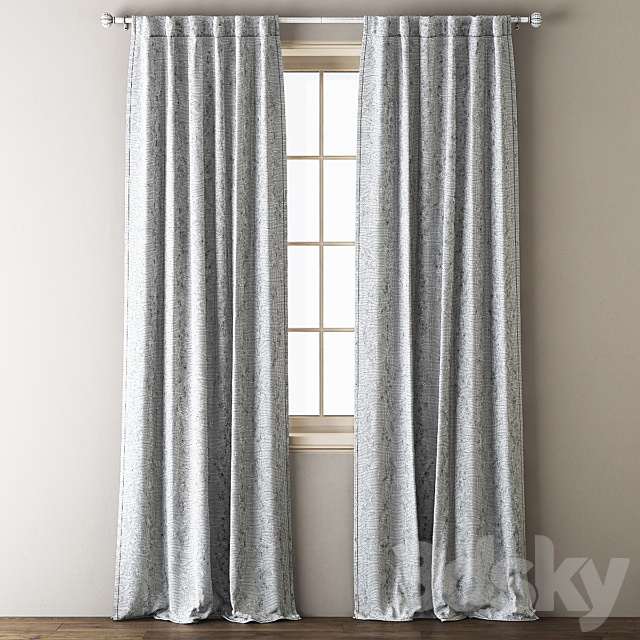 Anthropologie Lace Curtains 3DS Max Model - thumbnail 6