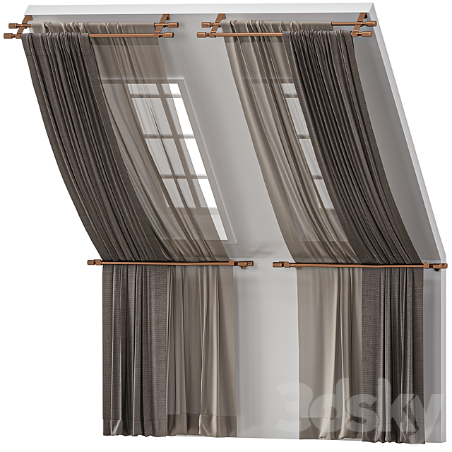 Attic curtains 3 3ds Max - thumbnail 1