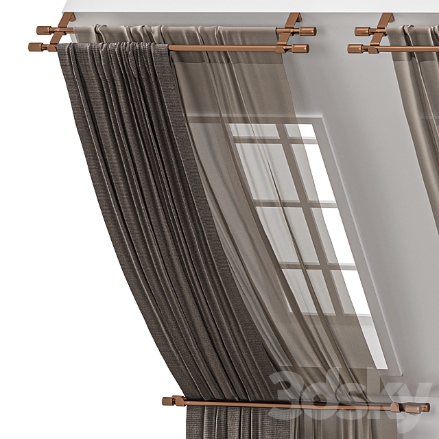 Attic curtains 3 3ds Max - thumbnail 2