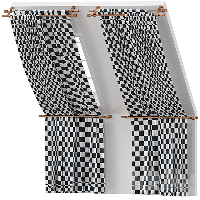 Attic curtains 3 3ds Max - thumbnail 3