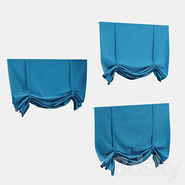 Austrian curtain (blue) 3DSMax File - thumbnail 1