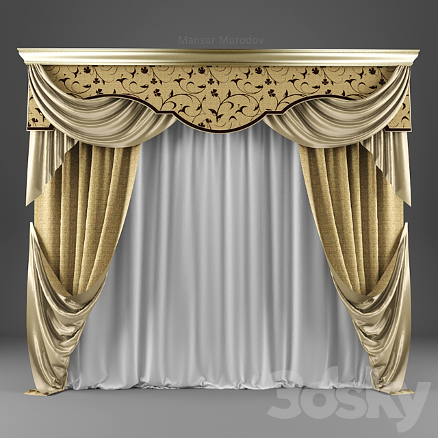 Beige classic blinds 3ds Max - thumbnail 1