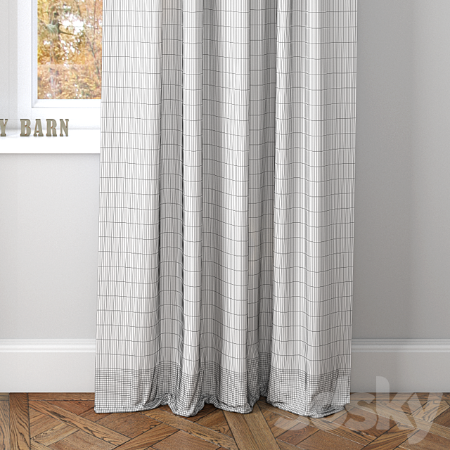 BELGIAN FLAX LINEN SHEER DRAPE-Pottery Barn 3DSMax File - thumbnail 3