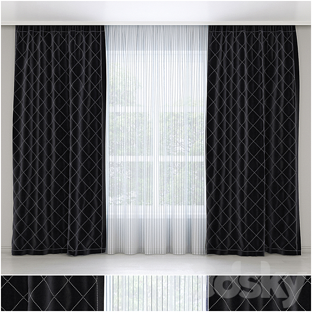 Black Curtains 3DSMax File - thumbnail 1