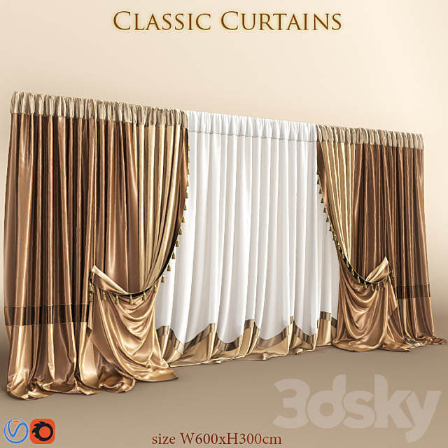 Blind classic (curtain classik) 3DS Max Model - thumbnail 2