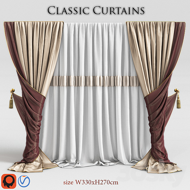 Blind classic (curtain classik) 3DSMax File - thumbnail 1