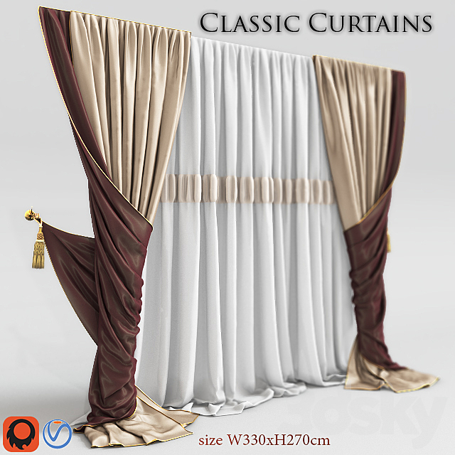 Blind classic (curtain classik) 3DSMax File - thumbnail 2