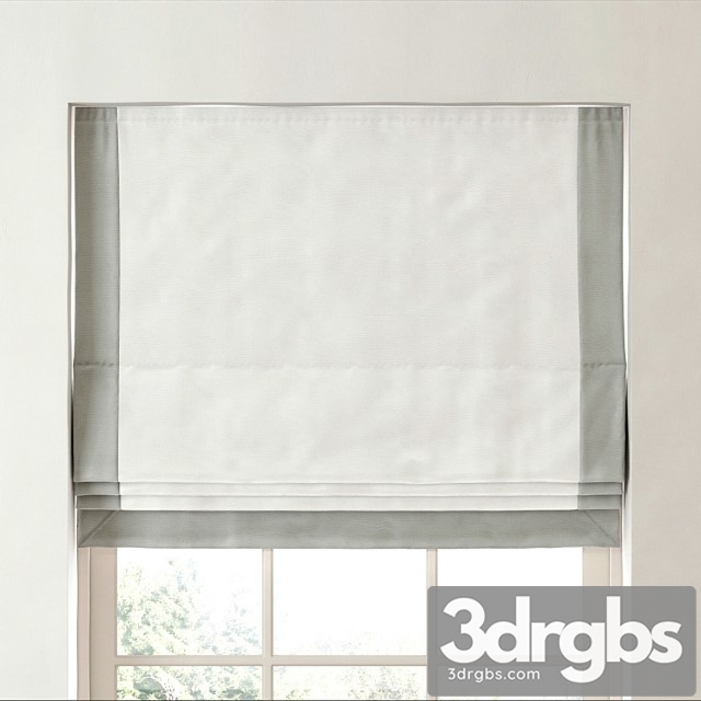 bordered cotton canvas cordless roman shade 3dsmax Download - thumbnail 1