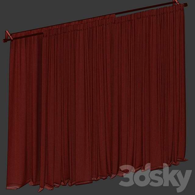 Brown curtains in four colors with tulle 3DSMax File - thumbnail 4