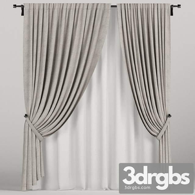 Brown curtains in the background. 3dsmax Download - thumbnail 1