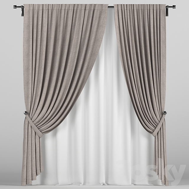 Brown curtains in the wings. 3ds Max - thumbnail 1