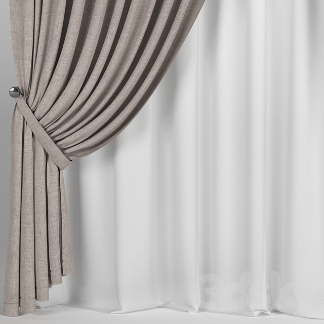 Brown curtains in the wings. 3ds Max - thumbnail 2