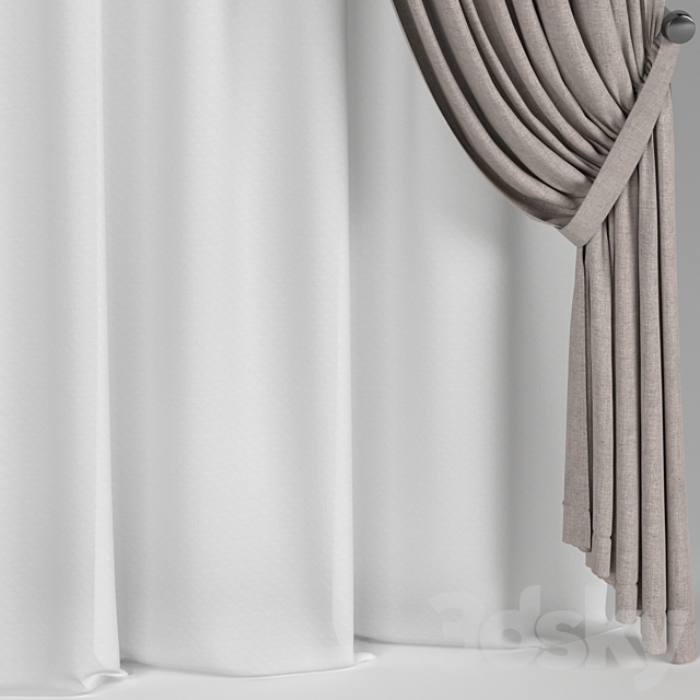 Brown curtains in the wings. 3ds Max - thumbnail 3