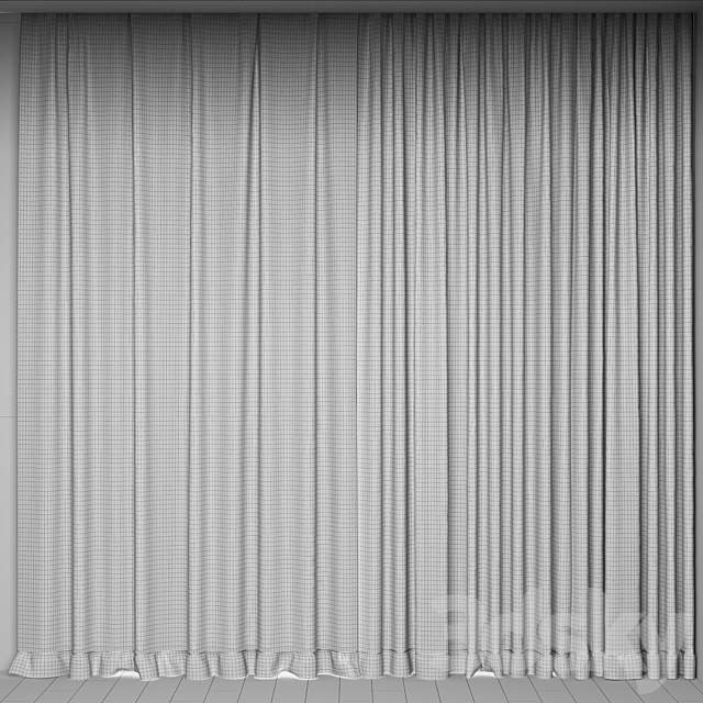 CHECKED LINEN CURTAIN 3DSMax File - thumbnail 2