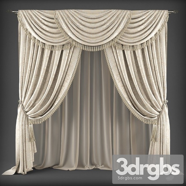 Classic Curtain 02 3dsmax Download - thumbnail 1