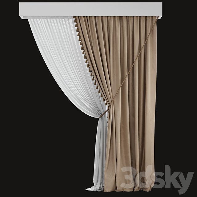 Classic curtain 3ds Max - thumbnail 1