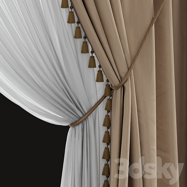 Classic curtain 3ds Max - thumbnail 2