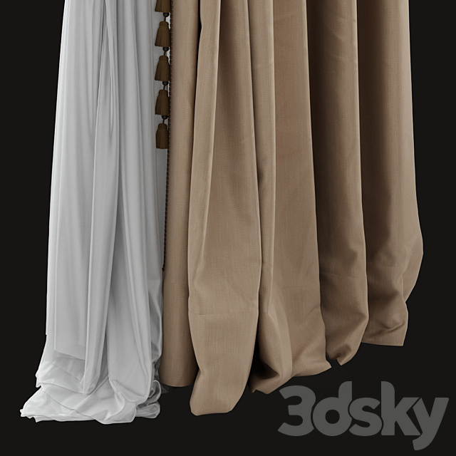 Classic curtain 3ds Max - thumbnail 3