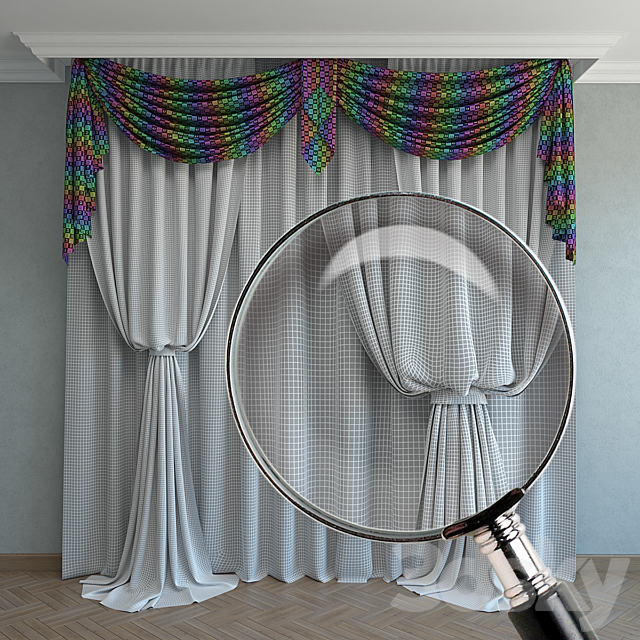 Classic Curtain 3DS Max Model - thumbnail 2