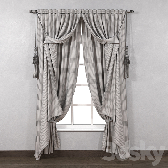 Classic curtains 3DS Max Model - thumbnail 2