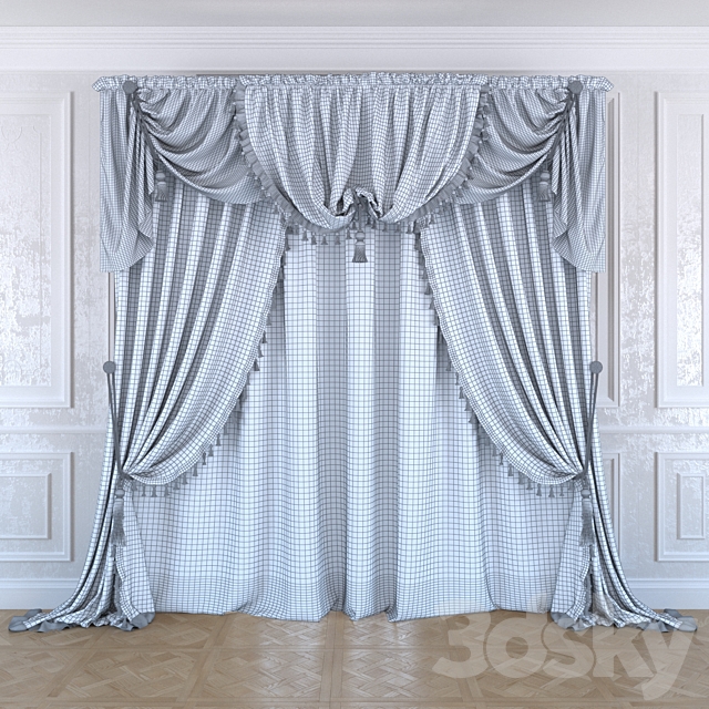 Classic curtains 3DS Max Model - thumbnail 2