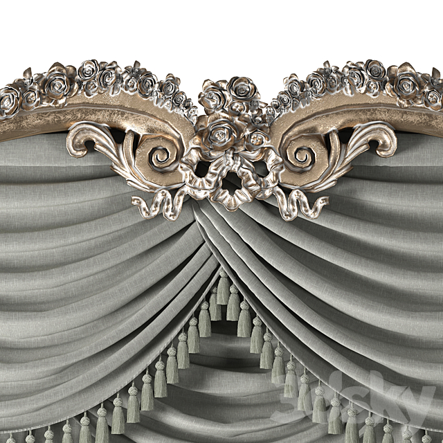 classical curtain 3ds Max - thumbnail 3