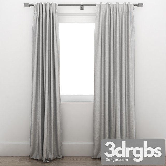 Cotton luster velvet curtain 3dsmax Download - thumbnail 1