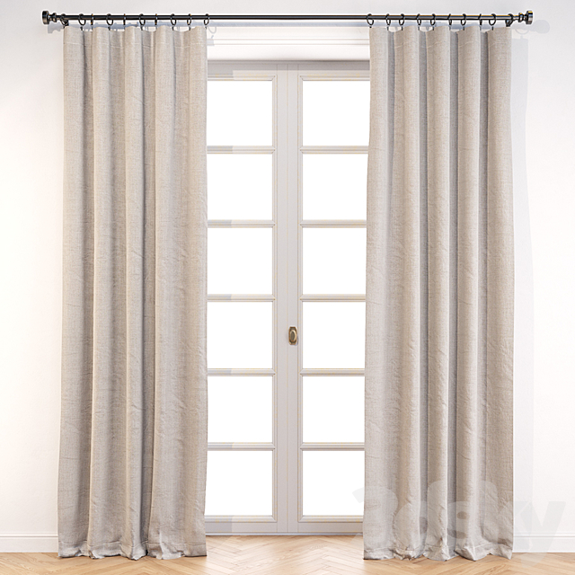 Crate and Barrel _ Silvana Blackout Curtain 3DS Max Model - thumbnail 3