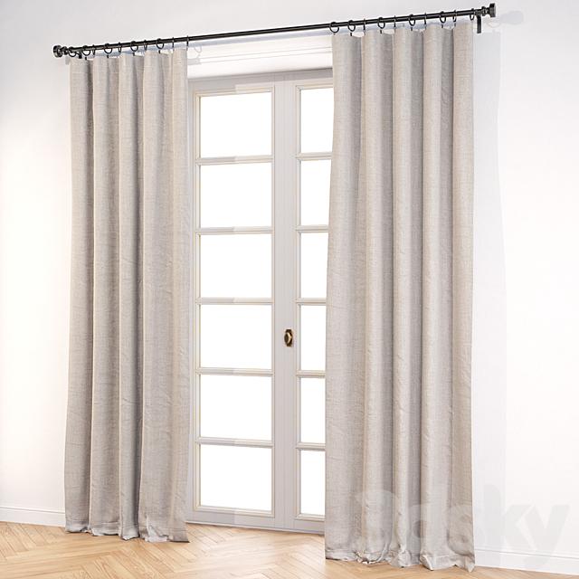 Crate and Barrel _ Silvana Blackout Curtain 3DS Max Model - thumbnail 6