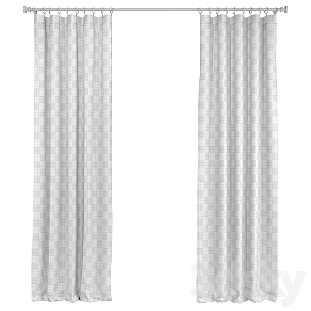 Crate and Barrel _ Silvana Blackout Curtain 3DS Max Model - thumbnail 7