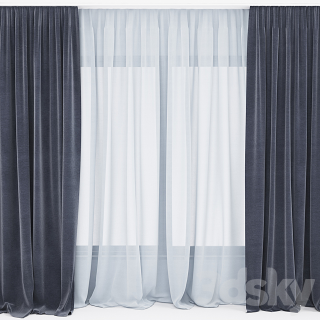 Curtain 01 3DS Max Model - thumbnail 1