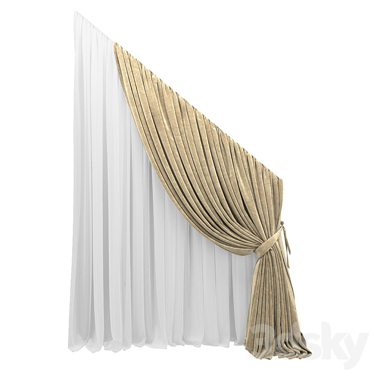 Curtain -021 3DS Max Model - thumbnail 1