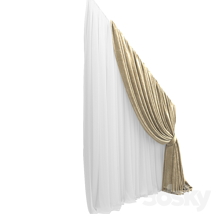 Curtain -021 3DS Max Model - thumbnail 2