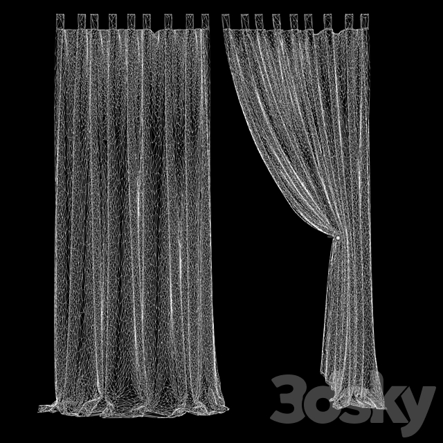 Curtain -047 3DS Max Model - thumbnail 4