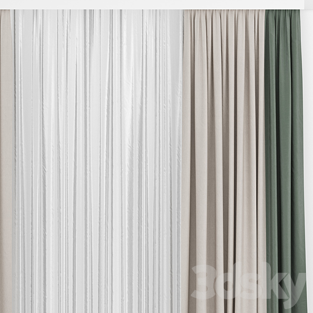 Curtain 09_ Curtains 3DS Max Model - thumbnail 2