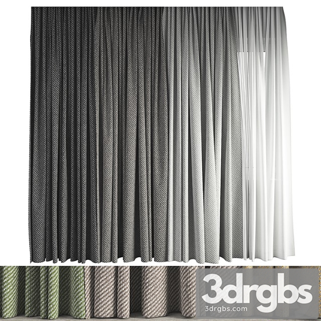 Curtain 10 With Fidivi Jeans Upholstery Fabric 3dsmax Download - thumbnail 1